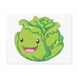 Happy Cabbage Vegetable Smiling Post Cards