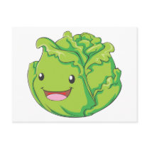 Happy Cabbage Vegetable Smiling Post Cards