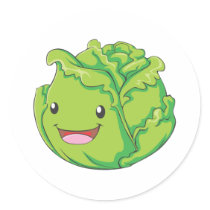 Happy Cabbage Vegetable Smiling Sticker
