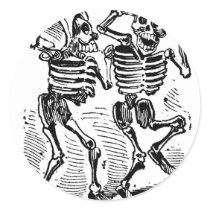 "Happy Calaveras" Mexico's Day of the Dead Round Stickers