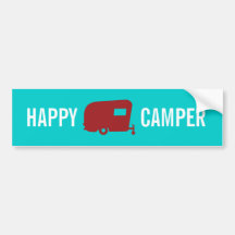 Happy Camper - RV - Travel Trailer Humour Bumper Stickers
