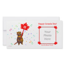 Happy Canada Day Beaver Personalized Photo Card