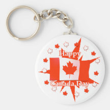 Happy Canada Day Flag Design Key Chain