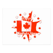 Happy Canada Day Flag Design Post Cards