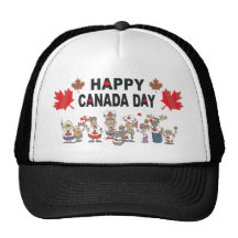 Happy Canada Day Mesh Hats