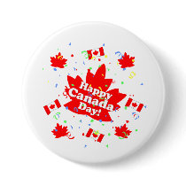 Happy Canada Day Party Button
