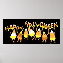 Happy Candy Corn Halloween Poster