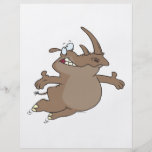 happy carefree rhinoceros rhino cartoon character flyer design