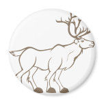 Happy Caribou Deer Fridge Magnet