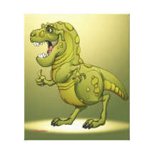 Happy Cartoon Dinosaur Giving the Thumbs Up! Gallery Wrapped Canvas