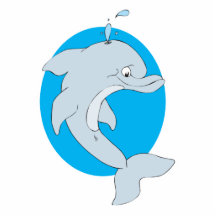 happy cartoon dolphin cut outs