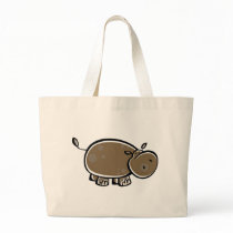 Happy Cartoon Hippo Tote Bag