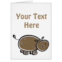 Happy Cartoon Hippo Card