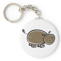 Happy Cartoon Hippo Keychain