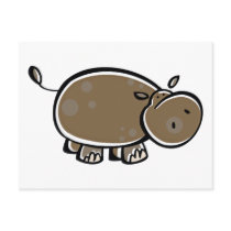 Happy Cartoon Hippo Postcards
