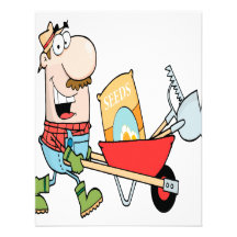 happy cartoon man gardening gardener custom invitation