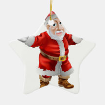 Happy cartoon Santa Christmas Ornaments