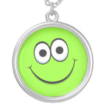 Happy cartoon smiley face necklace