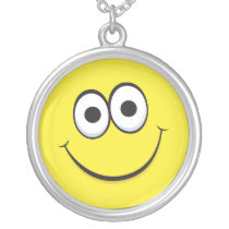 Happy cartoon smiley  face necklace
