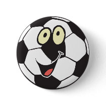 happy cartoon soccer ball pin