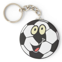 happy cartoon soccer ball key chains