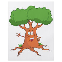 happy cartoon tree full colour flyer