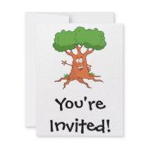 happy cartoon tree custom invite
