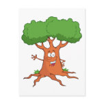 happy cartoon tree post card