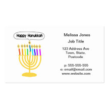 Happy Channukah Menora / Chanukia Business Card