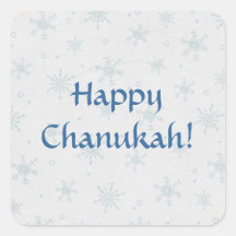 Happy Chanukah Snow Square Sticker