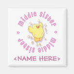 Happy Chick Middle Sister Refrigerator Magnet
