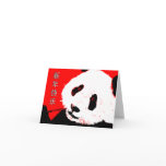 happy chinese new year : asian panda greeting card