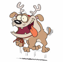 happy christmas bulldog cartoon cut out