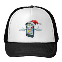 Happy Christmas cell phone Trucker Hats