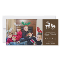 Happy Christmas Reindeer Photo Cards (Brown)