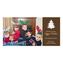 Happy Christmas Tree Photo Cards (Brown)