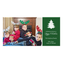 Happy Christmas Tree Photo Cards (Evergreen)