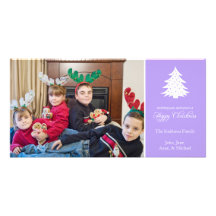 Happy Christmas Tree Photo Cards (Violet)