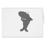 Happy Clapping Cartoon Shark Greeting Card