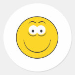 Happy Classic Smiley Face Round Sticker