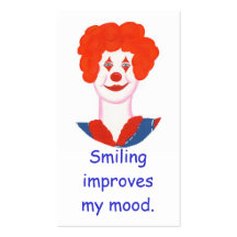Happy Clown Face, Smiling improves my mood cards Business Card Templates