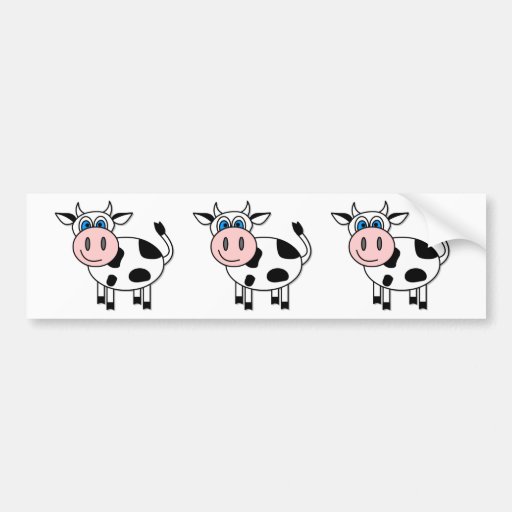 Happy Cow - Customizable! Bumper Stickers