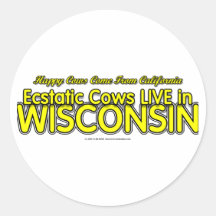 Happy Cows Round Sticker