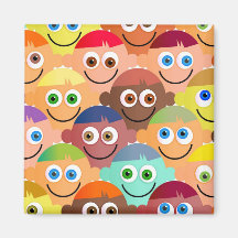 Happy Crowd Fridge Magnets