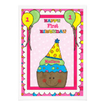 Happy Cupcake - Birthday Party Invitation