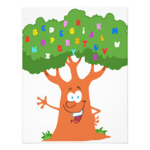 happy cute cartoon abc alphabet tree announcements