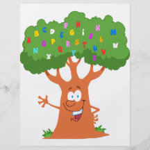 happy cute cartoon abc alphabet tree flyer