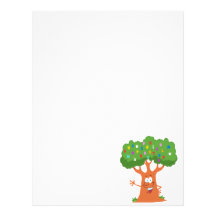 happy cute cartoon abc alphabet tree letterhead