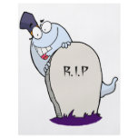 happy cute ghost and tombstone for halloween flyers
