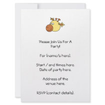 Happy Cute Giraffe. Cartoon Animal. Custom Invitations